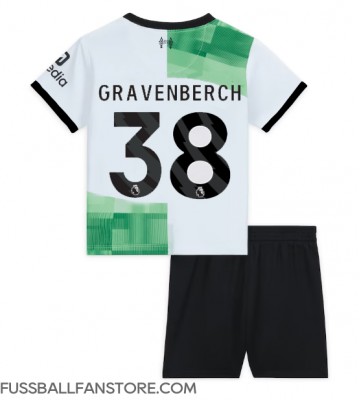 Liverpool Ryan Gravenberch #38 Replik Auswärtstrikot Kinder 2023-24 Kurzarm (+ Kurze Hosen)